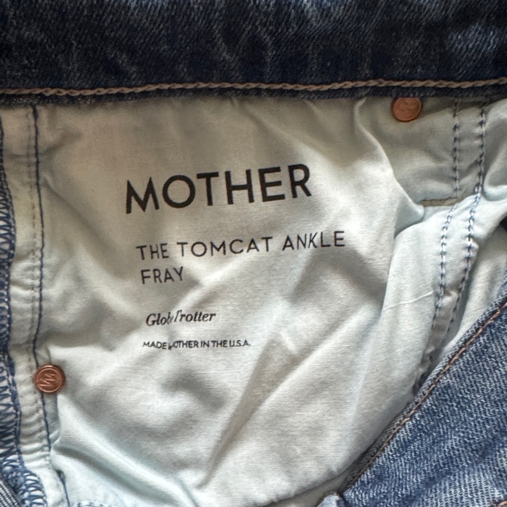 MOTHER The Tomcat Ankle Fray Jeans - Denim Blue